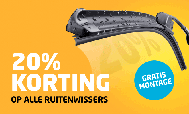 20% korting op alle ruitenwissers | Gratis montage