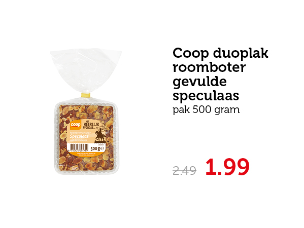 Coop duoplak roomboter gevulde speculaas