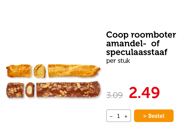 Coop roomboter amandel- of speculaasstaaf