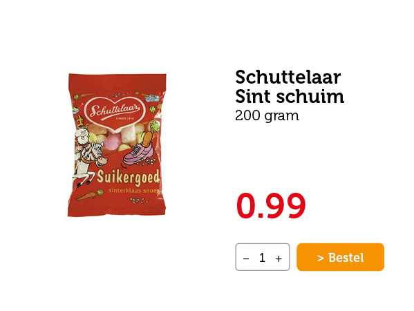 Schuttelaar Sint schuim