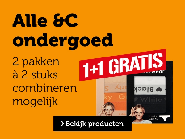 Alle &C ondergoed | 1+1 GRATIS | 2 pakken á 2 stuks combineren mogelijk | Bekijk producten