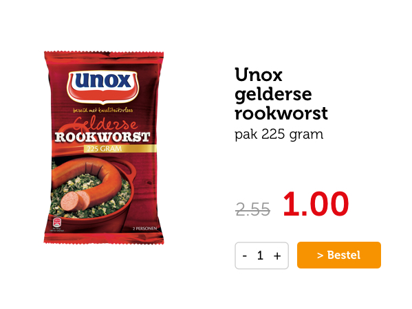 Unox gelderse rookworst