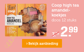 Coop high tea amandelkoekjes | doos 12 stuks | Van 3.79 voor 2.99 | Bekijk aanbieding