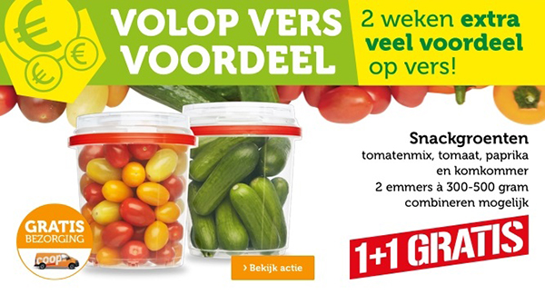 VOLOP VERS VOORDEEL | Snackgroenten | 1+1 GRATIS | Bekijk actie