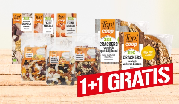 Top! van Coop granola, muesli, crackers of ontbijtgranen