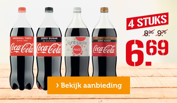 Coca-Cola | 4 STUKS | van 8.96/9.76 voor: 6.69 | Bekijk aanbieding