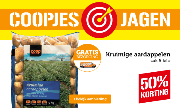 COOPJES JAGEN | Kruimige aardappelen | zak 5 kilo | 50% KORTING | Bekijk aanbieding