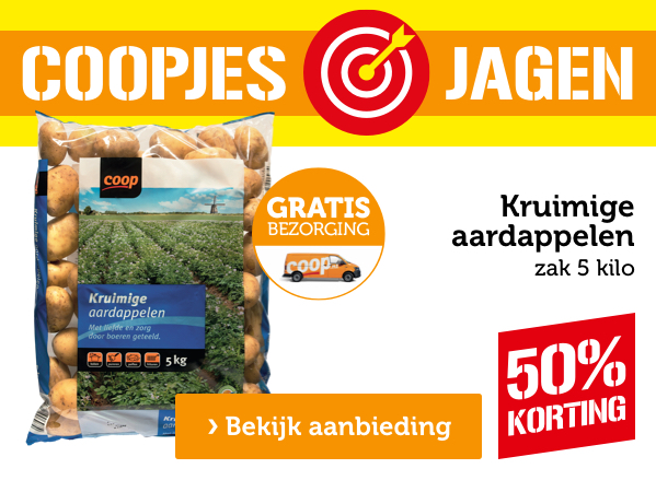 COOPJES JAGEN | Kruimige aardappelen | zak 5 kilo | 50% KORTING | Bekijk aanbieding