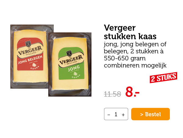 Vergeer stukken kaas