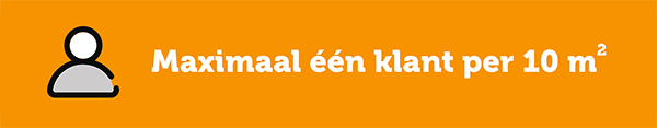 Maximaal één klant per 10 m²