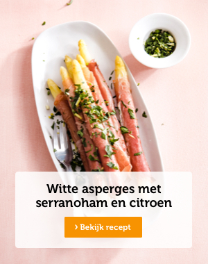 Witte asperges met serranoham en citroen | Bekijk recept