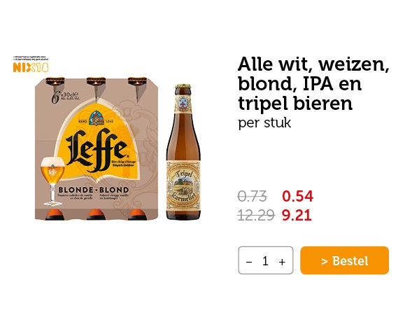 Alle wit, weizen, blond, IPA en tripel bieren