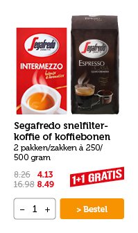 Segafredo snelfilterkoffie of koffiebonen