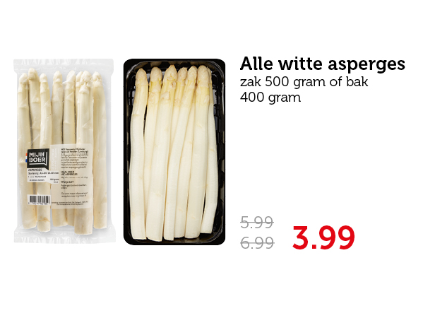 Alle witte asperges