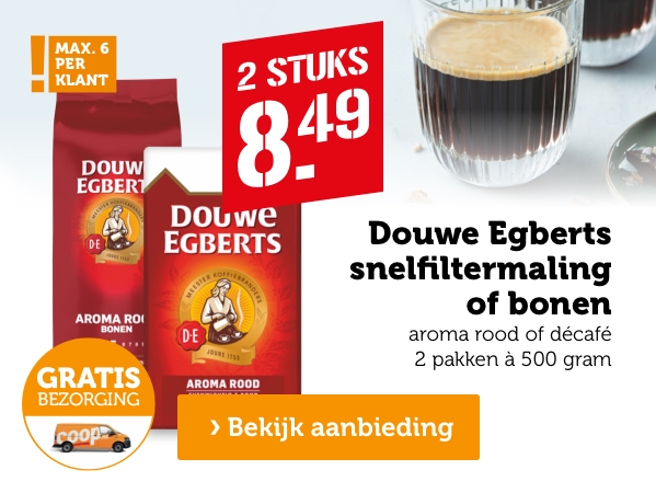 Douwe Egberts snelfiltermaling of bonen | 2 STUKS 8.49 | Bekijk aanbieding