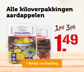 Alle kiloverpakkingen aardappelen | Van 1.99/3.09 voor 1.49 | Bekijk aanbieding