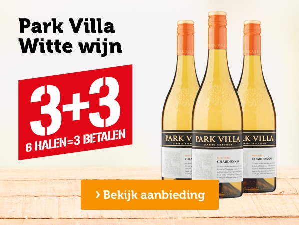 Park Villa Witte wijn | 3+3 | 6 HALEN = 3 BETALEN | Bekijk aanbieding