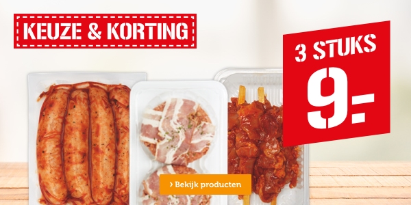 KEUZE & KORTING | 3 STUKS 9.- | Bekijk producten