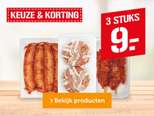 KEUZE & KORTING | 3 STUKS 9.- | Bekijk producten