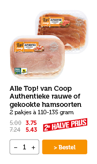 Alle Top! van Coop Authentieke rauwe of gekookte hamsoorten