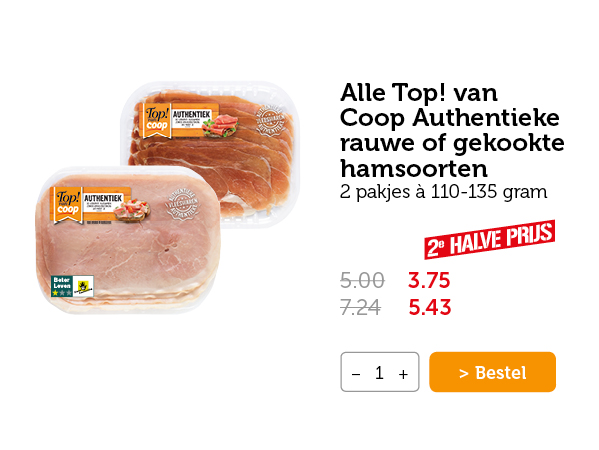 Alle Top! van Coop Authentieke rauwe of gekookte hamsoorten