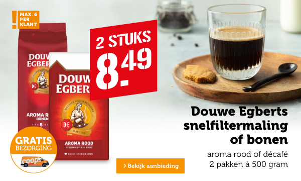 Douwe Egberts snelfiltermailing of bonen | 2 STUKS 8.49 | Bekijk aanbieding