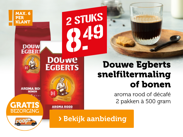 Douwe Egberts snelfiltermailing of bonen | 2 STUKS 8.49 | Bekijk aanbieding