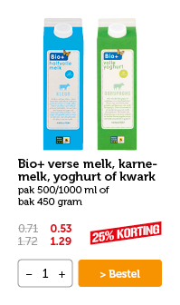 Bio+ verse melk, karnemelk, yoghurt of kwark