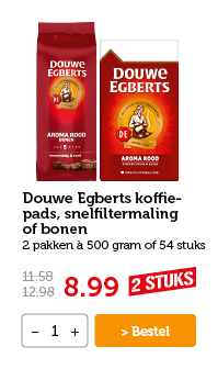 Douwe Egberts koffiepads, snelfiltermaling of bonen