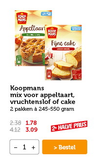 Koopmans mix voor appeltaart, vruchtenslof of cake