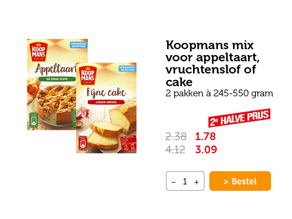 Koopmans mix voor appeltaart, vruchtenslof of cake