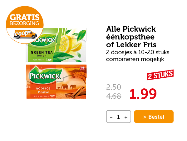 Alle Pickwick éénkopsthee of Lekker Fris