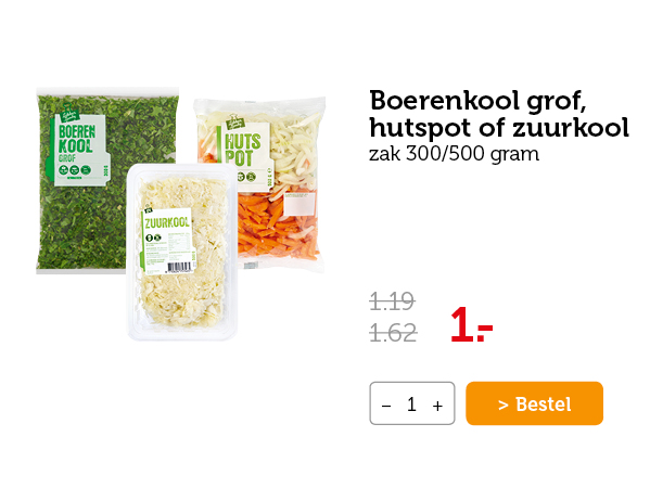 Boerenkool grof, hutspot of zuurkool