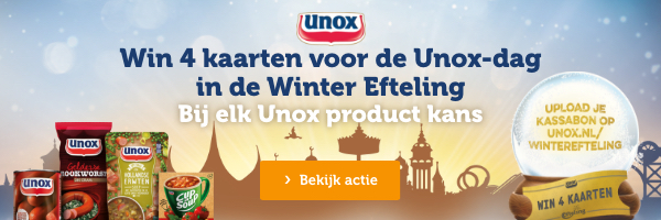 Win 4 kaarten voor de Unox-dag in de Winter Efteling | Bij elk Unox product kans | Bekijk actie