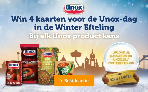 Win 4 kaarten voor de Unox-dag in de Winter Efteling | Bij elk Unox product kans | Bekijk actie