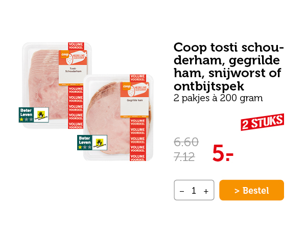 Coop Voordeelverpakking tosti schouderham, gegrilde ham, snijworst of ontbijtspek