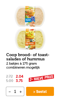 Coop brood- of toastsalades of hummus