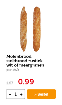 Molenbrood stokbrood rustiek wit of meergranen