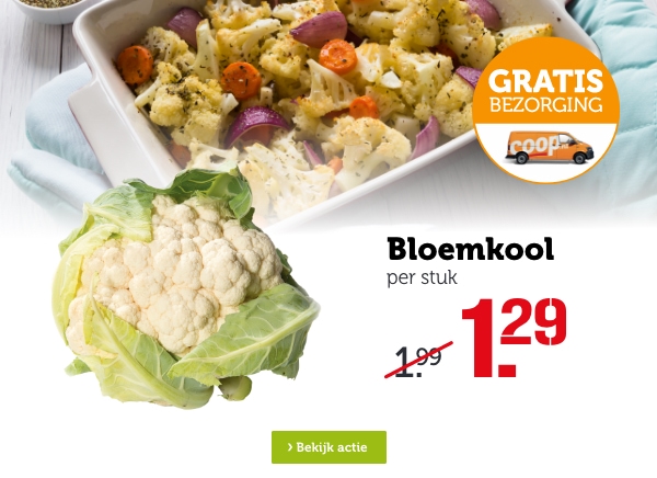 Bloemkool | per stuk | Van 1.99 voor 1.29 | Bekijk actie