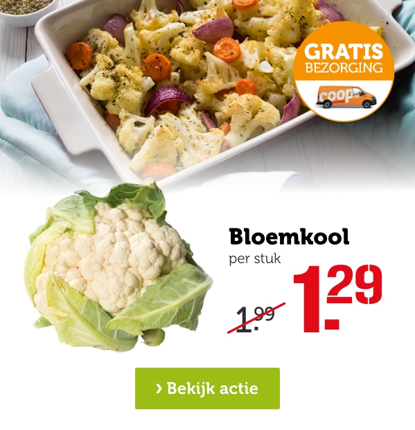 Bloemkool | per stuk | Van 1.99 voor 1.29 | Bekijk actie