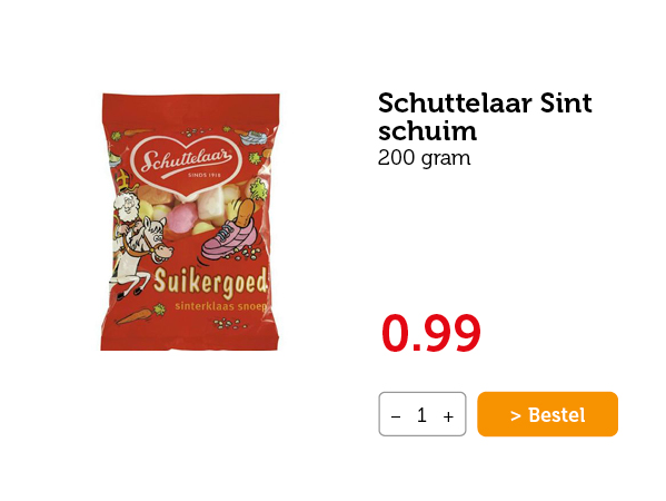 Schuttelaar Sint schuim