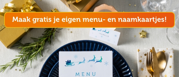 Maak gratis je eigen menu- en naamkaartjes!