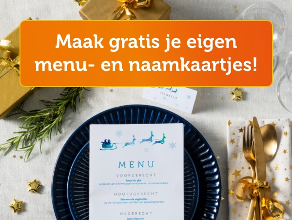 Maak gratis je eigen menu- en naamkaartjes!