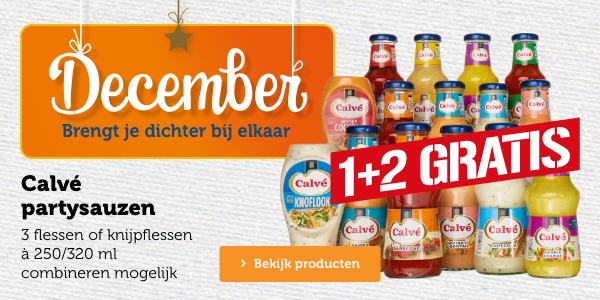 Calvé partysauzen | 1+2 GRATIS | Bekijk producten