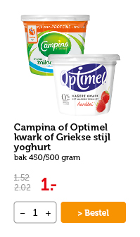 Campina of Optimel kwark of Griekse stijl yoghurt