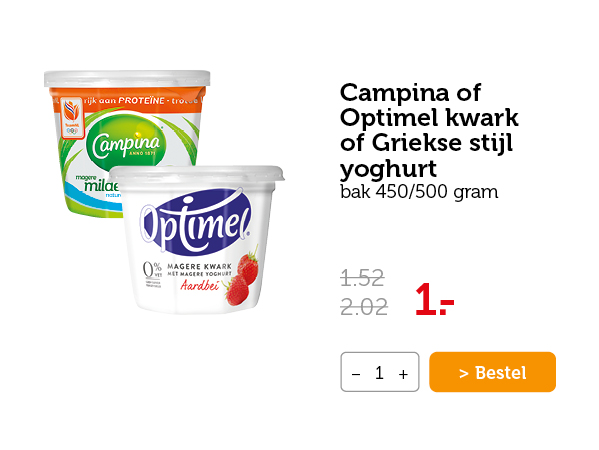 Campina of Optimel kwark of Griekse stijl yoghurt