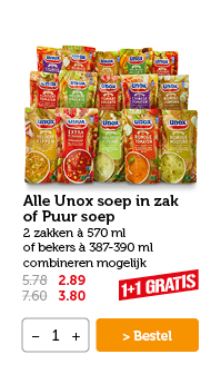 Alle Unox soep in zak of Puur soep