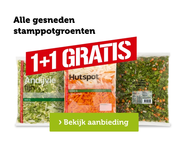 Alle gesneden stamppotgroenten | 1+1 GRATIS | Bekijk aanbieding