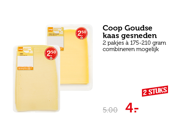 Coop Goudse kaas gesneden