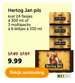 Hertog Jan pils | krat 24 flesjes à 300 ml of 3 multipacks à 6 blikjes à 330 ml | Van 17.49/17.97 voor 9.99 | Bekijk aanbieding